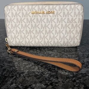 Michael Kors logo wristlet